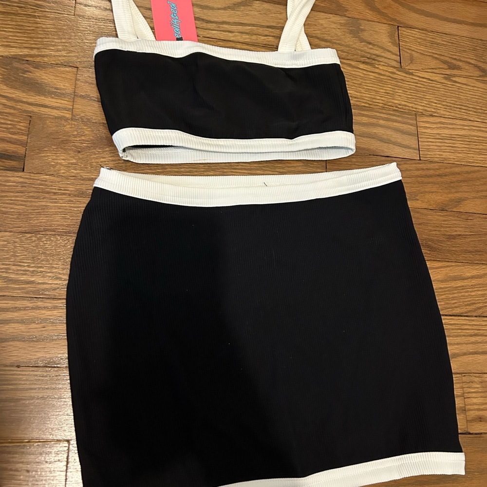 Edikted Black and White Women's Skirt Set